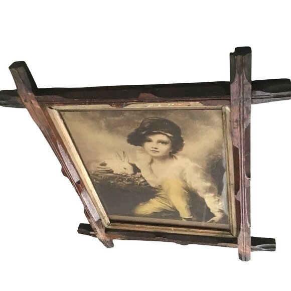 SIR HENRY RAEBURN Boy with Rabbit Photo Print Framed Rustic Cottagecore Wall Art - Picture 4 of 9